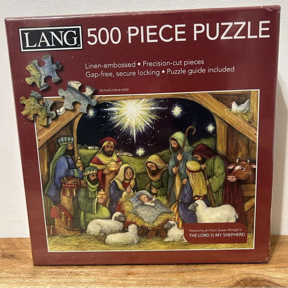 NEW Sealed LANG Nativity Christmas 500 Piece Jigsaw Puzzle